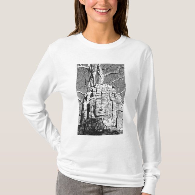 Camiseta Angkor Camboya, cabeza del templo Ta Som (Anverso)