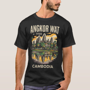Camiseta Angkor Wat Camboya Póster de viaje vintage Retro 7