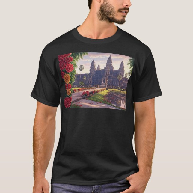 Camiseta Angkor Wat Flowers II (Anverso)
