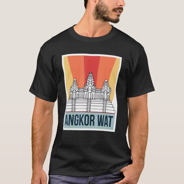 Camiseta Angkor Wat Retro Camboya Asia Tourist (Anverso)