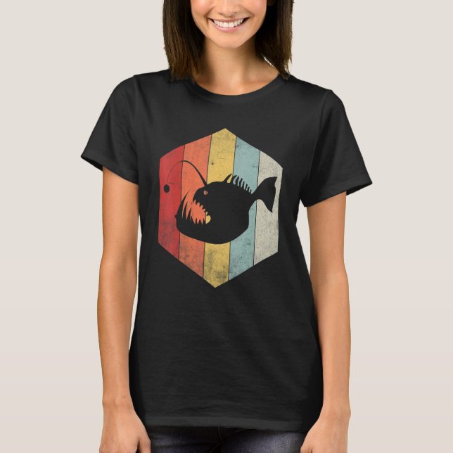 Camiseta Angler Fish  Retro Fisherman Vintage Anglerfish (Anverso)