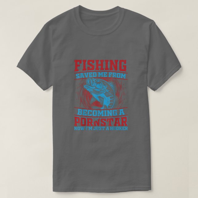 Camiseta Angler Funny dice acerca de la pesca para hombres  (Diseño del anverso)