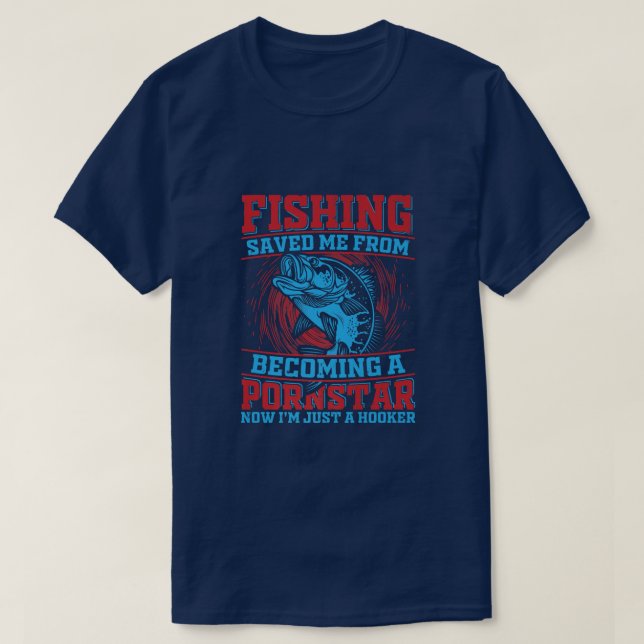 Camiseta Angler Funny dice acerca de la pesca para hombres  (Diseño del anverso)