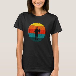 Camiseta Angler Sunset Retro Silhouette Fisherman Motif Fis
