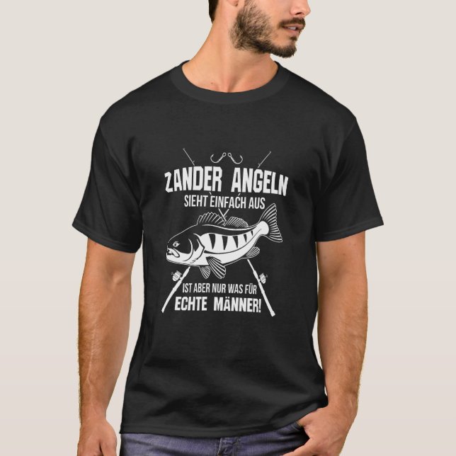 Camiseta Angler zander fishing looks simply like fishermen (Anverso)