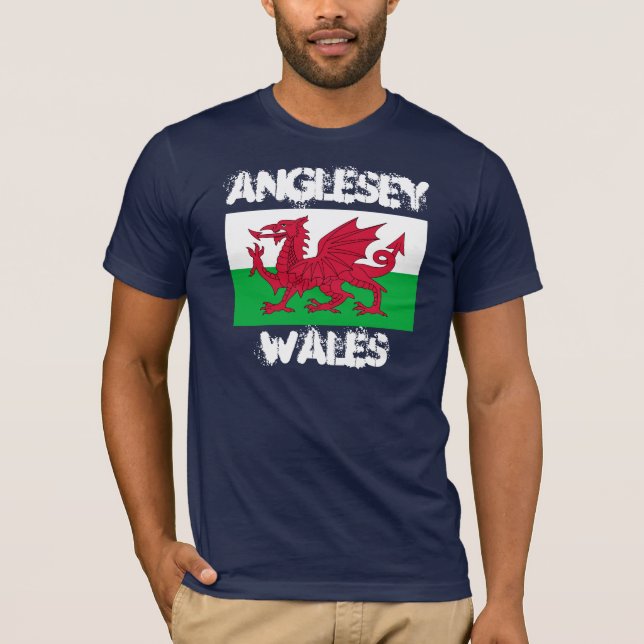 Camiseta Anglesey, Gales con bandera galesa (Anverso)