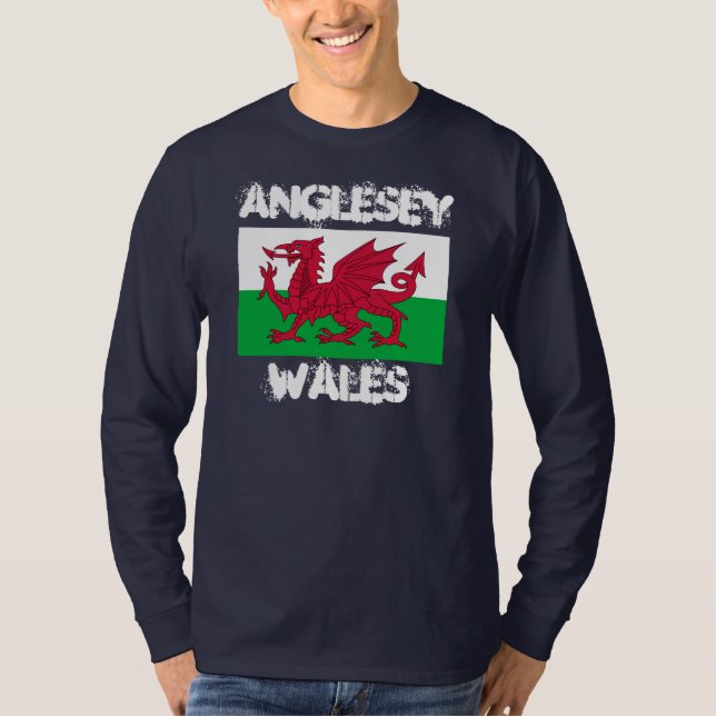 Camiseta Anglesey, Gales con bandera galesa (Anverso)