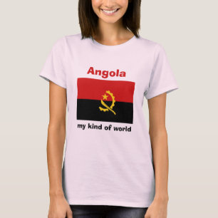 Camiseta Angola Bandera + Mapa + Texto
