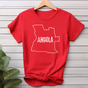 Camiseta Angola Mapa Camisas Angoleñas Línea de Contorno de