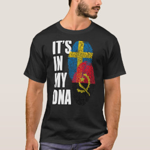 Camiseta Angoleño Y Sueco Mezcla De Bandera De ADN Herencia