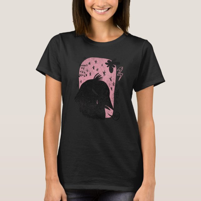 Camiseta Angry At The World Raven Retro Witch Pagan (Anverso)