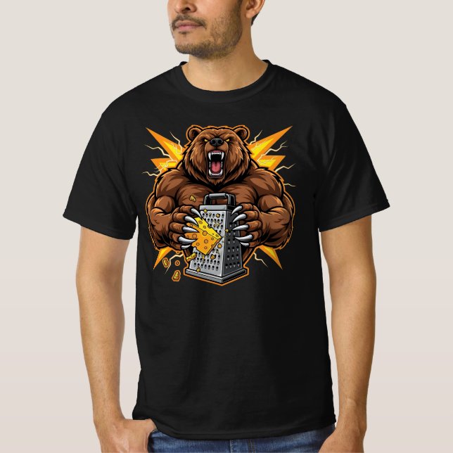 Camiseta Angry Bear Grating Cheese Grater Hater (Anverso)