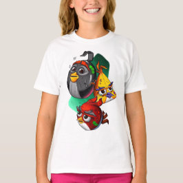 Camiseta Angry Birds Battle Worldwide Red, Bomba y Chuck |