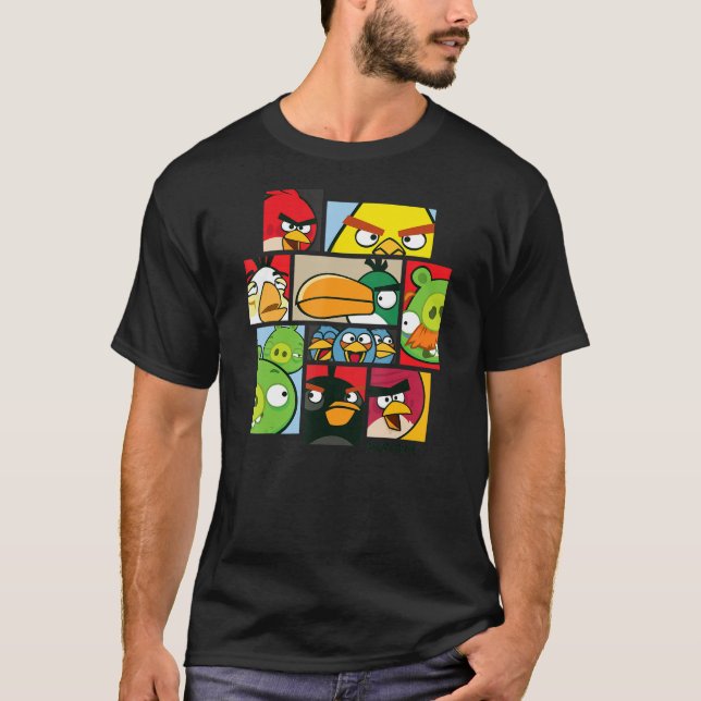 Camiseta Angry Birds Collage Material oficial (Anverso)