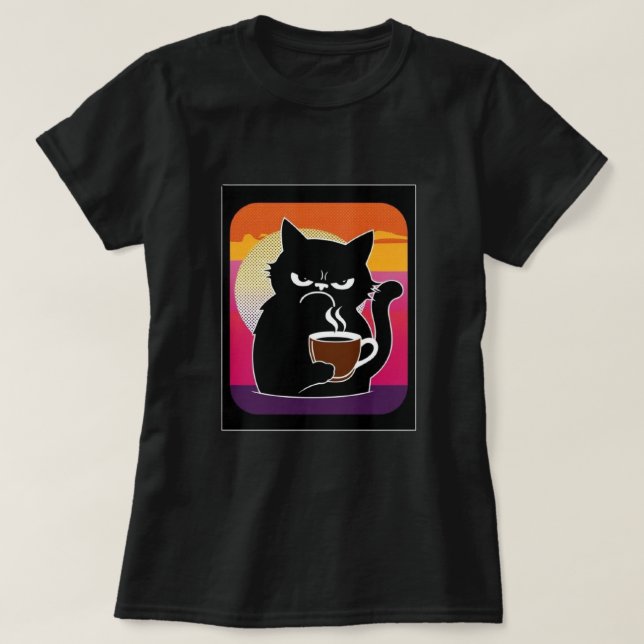 Camiseta Angry Cat Joe 3 mujeres de blk (Diseño del anverso)