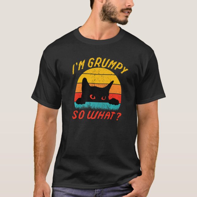 Camiseta Angry cat meme I'm grumpy so what Premium (Anverso)