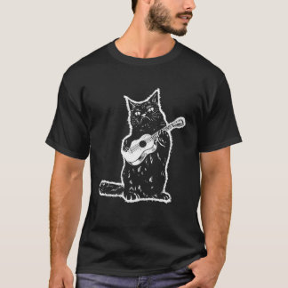 Camiseta Angry Cat Playing Ukulele Music Sarcasm Kitten Vin