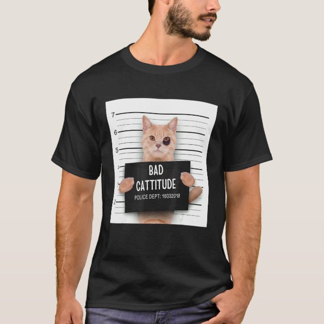 Camiseta angry Cat Quote Bad Cattitude katty for ailurophil (Anverso)