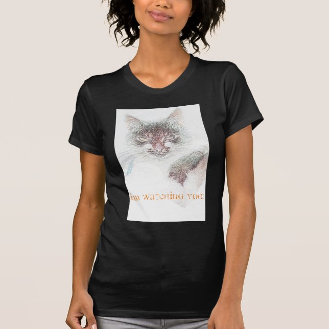 Camiseta Angry Cute Cate Face Sketch (Anverso)