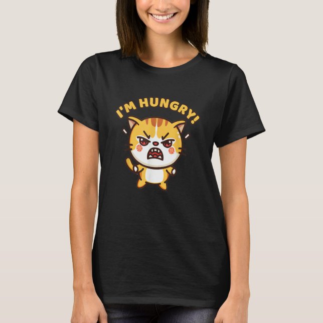 Camiseta Angry Hungry Cat Hungry Person  Cat  Food (Anverso)