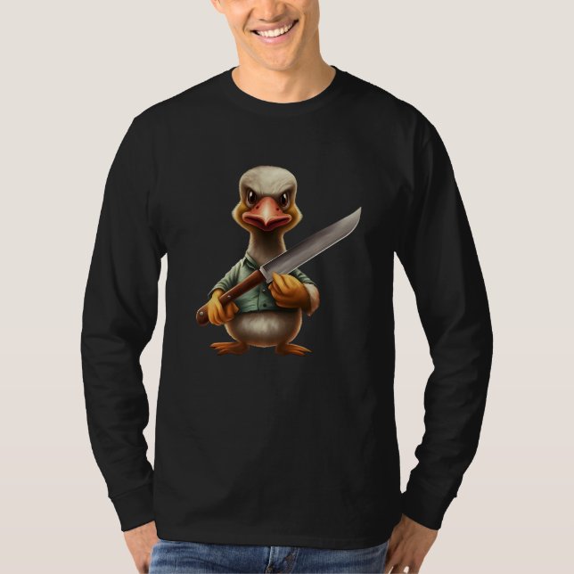 Camiseta Angry Murderous Duck Holding Knife   (Anverso)