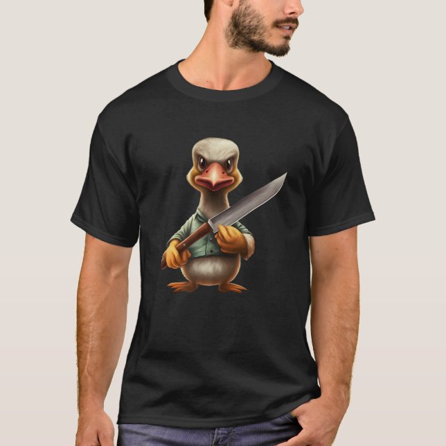 Camiseta Angry Murderous Duck Holding Knife   (Anverso)