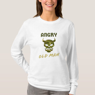 Camiseta Angry Old Man Camouflage Skull Mens