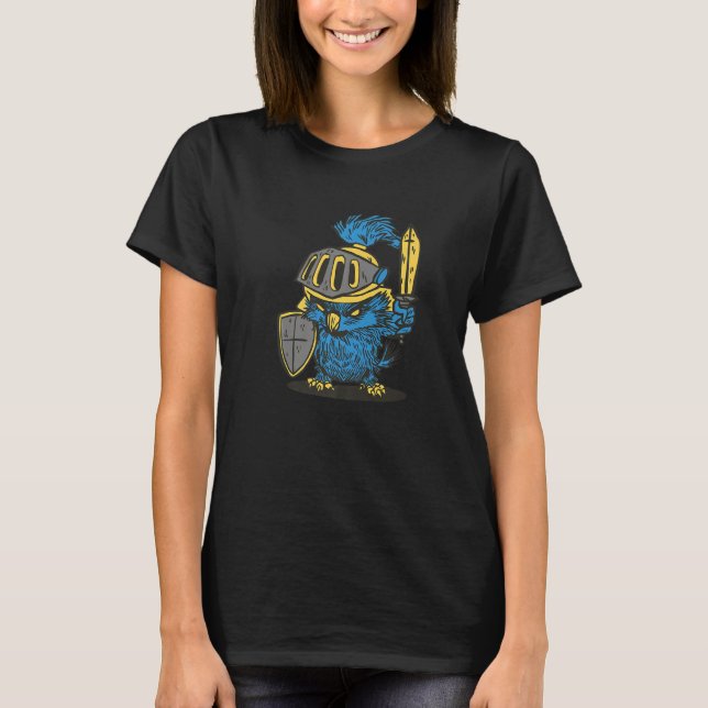 Camiseta Angry Owl Knight - Medieval Renaissance Fair Festi (Anverso)