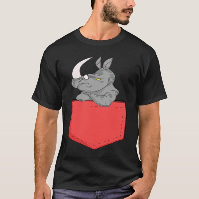 Camiseta Angry Pocket Rhino   Rhino In Pocket For Kids (Anverso)