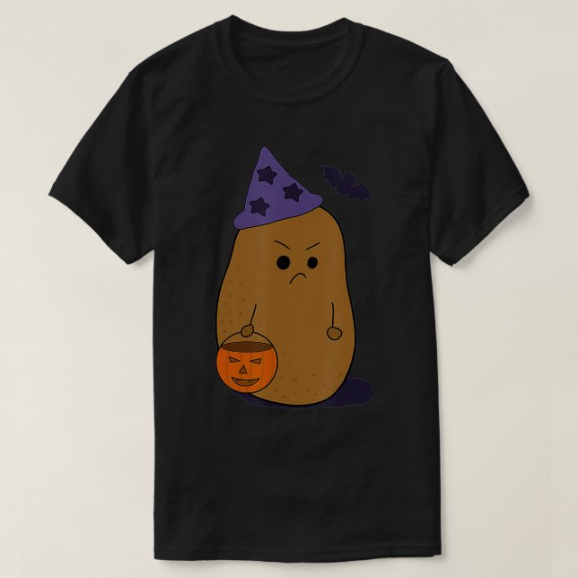 Camiseta Angry Potato  Funny Halloween Grumpy Potato Wizard (Diseño del anverso)