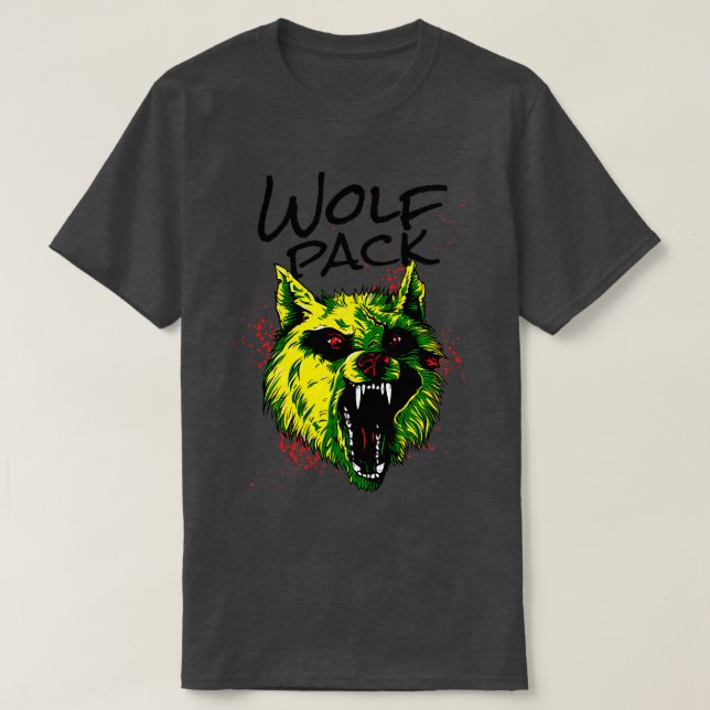 Camiseta Angry Wolf Wolf Pack Wild Animal (Diseño del anverso)