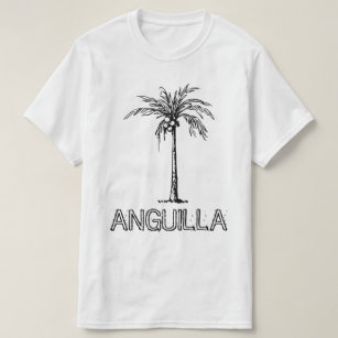 Camiseta Anguila árbol de coco diseño blanco y negro