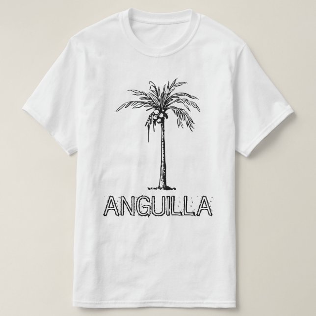 Camiseta Anguila árbol de coco diseño blanco y negro (Diseño del anverso)