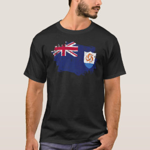 Camiseta Anguila Bandera De Anguila Bandera De País Grunge