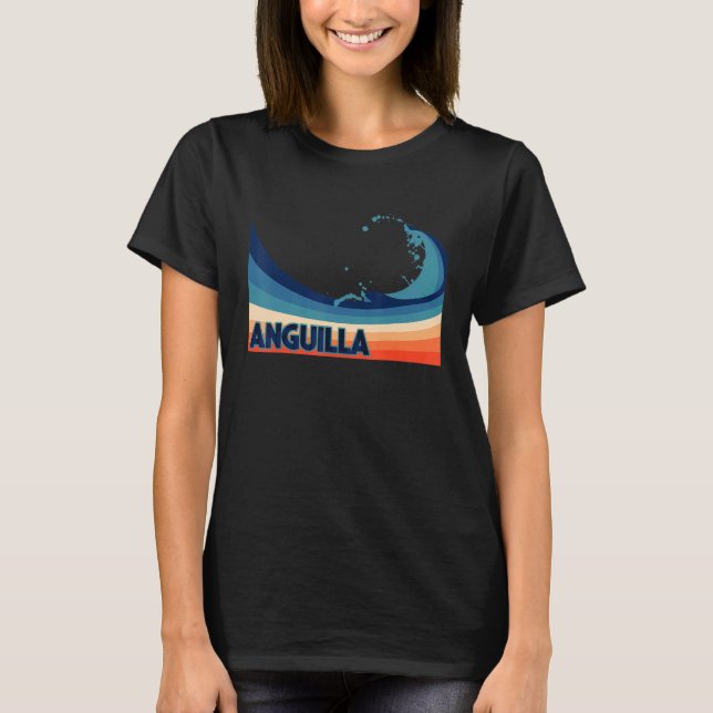 Camiseta Anguila Caribe Retro Vela y Pesca V (Anverso)