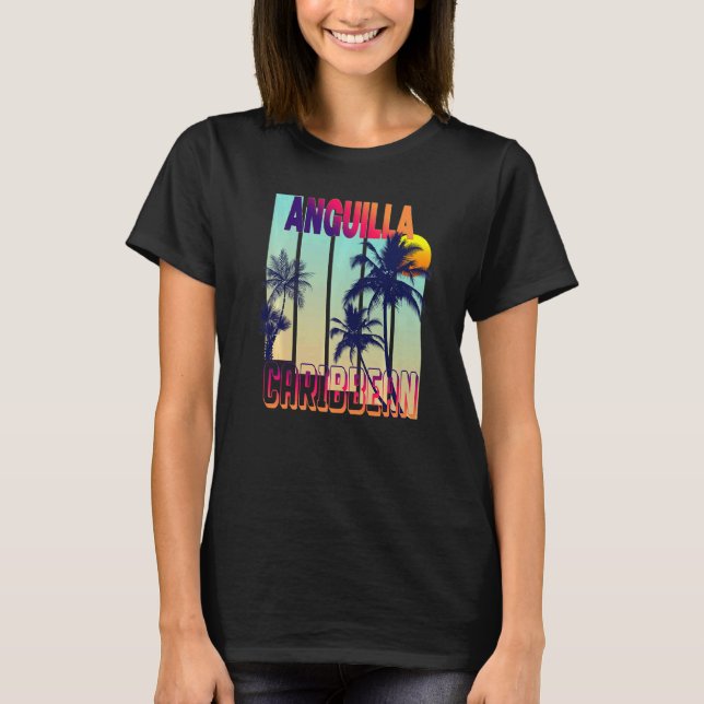 Camiseta Anguila Retro Estilo Vintage Palm Tree Premium (Anverso)