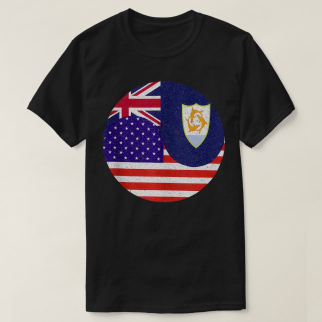 Camiseta Anguila vintage Banderas norteamericanas Anguila B (Diseño del anverso)