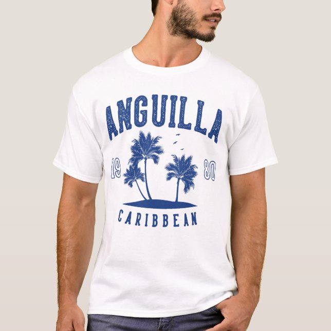 Camiseta Anguilla Caribbean Palm Tree 1980 (Anverso)