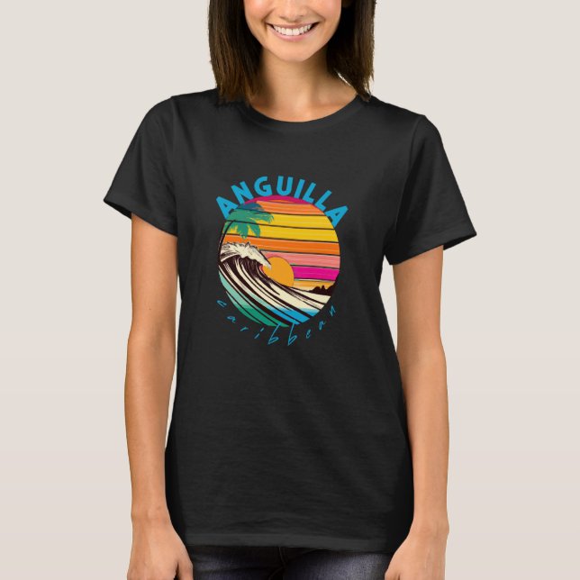 Camiseta Anguilla Retro 1980s Style Beach (Anverso)