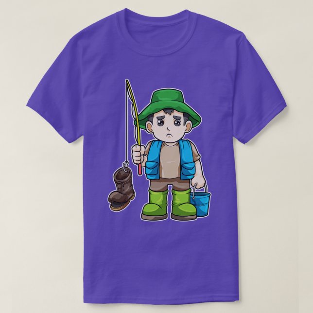 Camiseta ÁNGULO con cubo de la barra de pescar (Diseño del anverso)