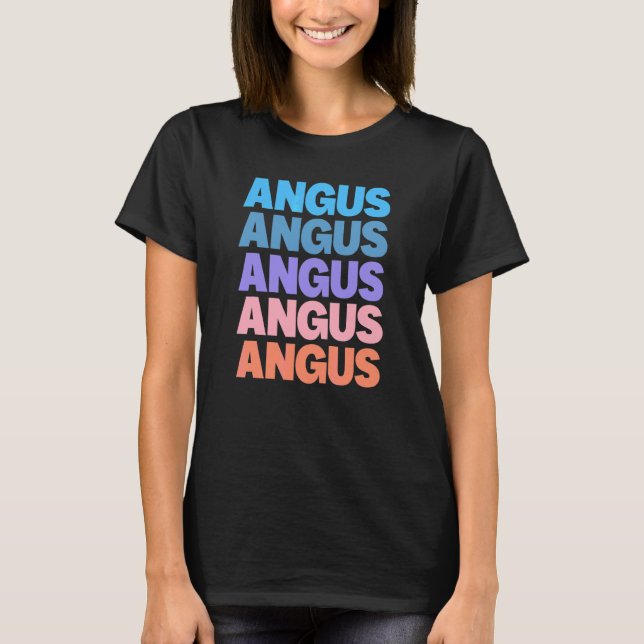 Camiseta Angus de texto repetido moderno (Anverso)