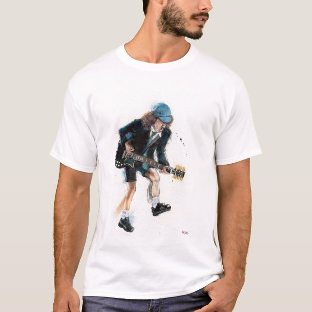Camiseta Angus Young AC/DC (Anverso)