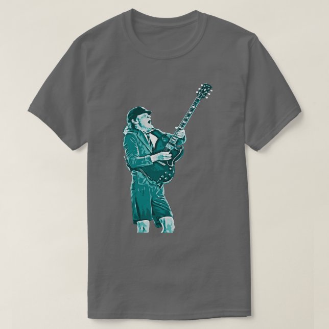 CAMISETA ANGUS YOUNG ROCK N ROLL (Diseño del anverso)