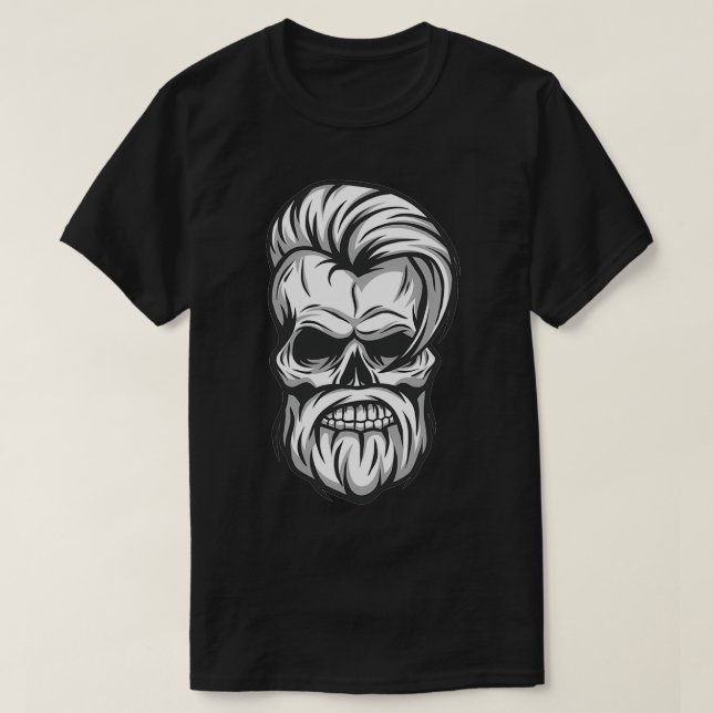 Camiseta angustia de barbero de cráneo (Diseño del anverso)