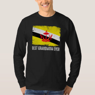 Camiseta Angustiada Bandera de Brunéi Mejor Abuela Jamás Pa