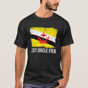 Camiseta Angustiada Bandera de Brunéi Mejor Tío Patriótico 
