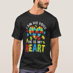 Camiseta Angustiado Soy Su Voz Él Es Mi Corazón Autismo