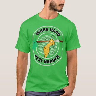 Camiseta Anillo corriendo trabajo duro jugar más duro dibuj