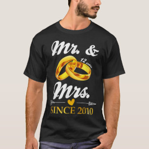 Camiseta Anillo de Boda Casados Señor y Señora Desde 2010 P