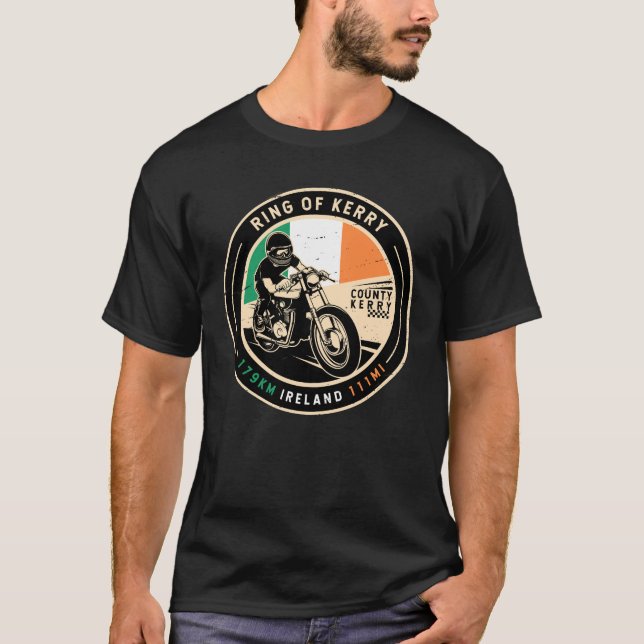 Camiseta Anillo de Kerry Ireland Motorcycle (Anverso)